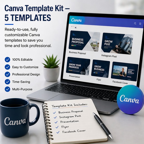 Canva template kit — 5 templates